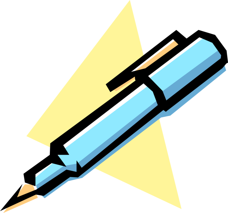 Vector Illustration of Fountain Pen Writing Instrument