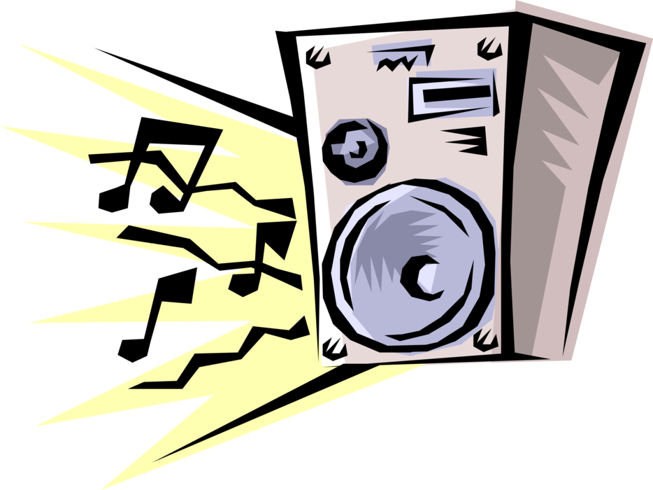 Vector Illustration of Audio Entertainment Stereo Music Speaker Loudspeaker