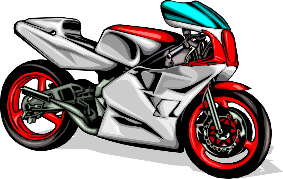 Vector Illustration of Motorcycle or Motorbike Motor Vehicle