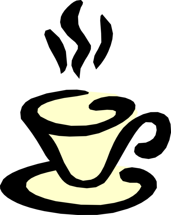 Vector Illustration of Cup of Hot Freshly Brewed Coffee Beverage Drink