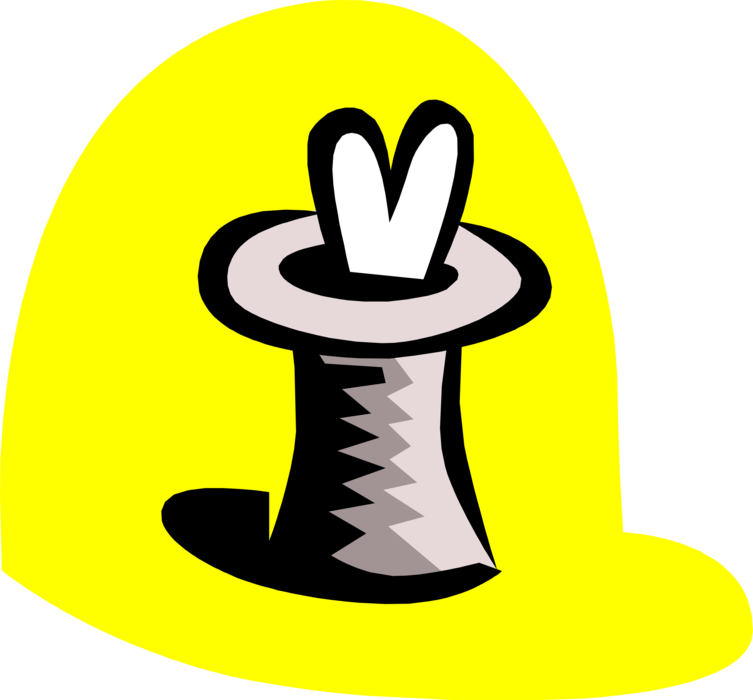 Vector Illustration of Magician's Hat with Rabbit Ears Poking Out