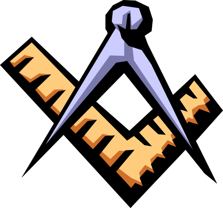 Vector Illustration of Ruler, Rule or Line Gauge Straight Edge Draws Lines and Measures Distances with Compass