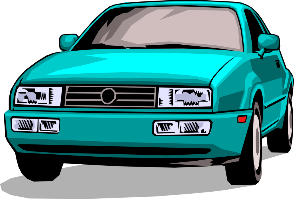 Vector Illustration of Family Sedan Compact Car Automobile Motor Vehicle