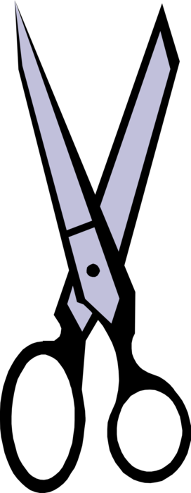 Vector Illustration of Scissors Hand-Operated Shearing Tools