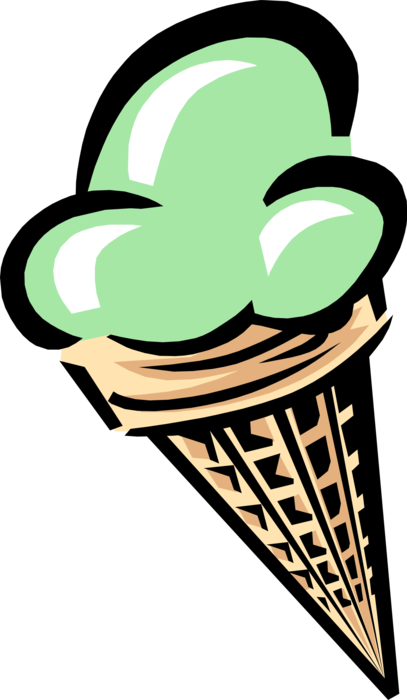 Vector Illustration of Soft Ice Cream Cone Frozen Dessert Snack