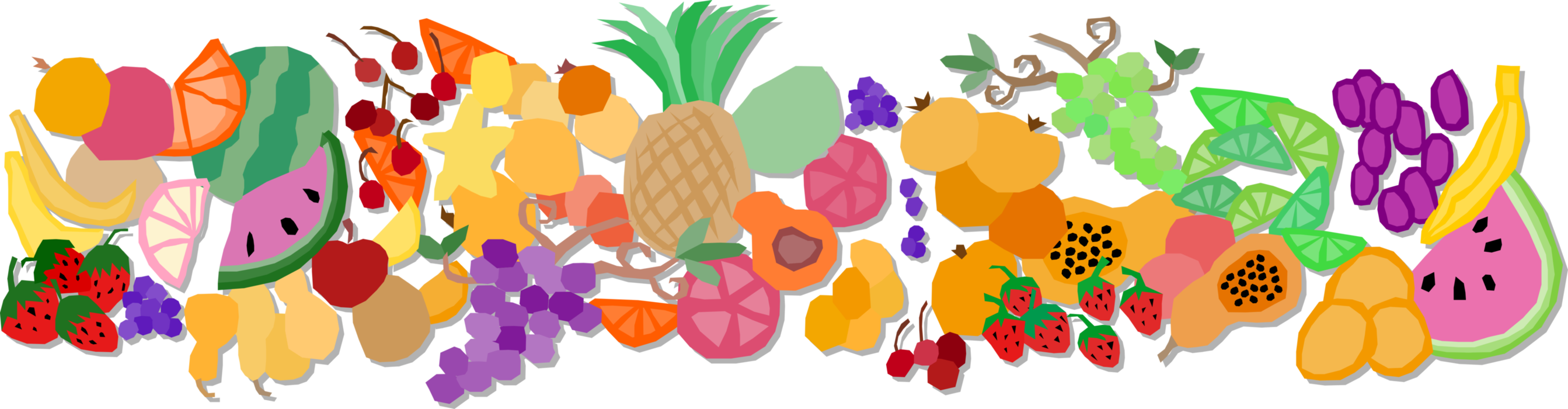 Vector Illustration of Fresh Fruit Decorative Border Design