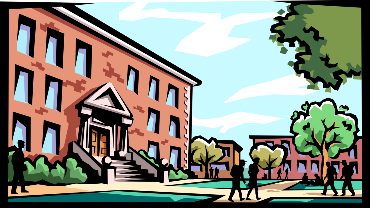 Vector Illustration of Academic School, High School, College, or University Buildings