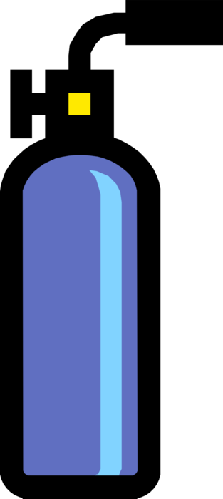 Vector Illustration of Blow Torch or Blowtorch Fuel Burning Tool Applies Flame and Heat in Metalworking