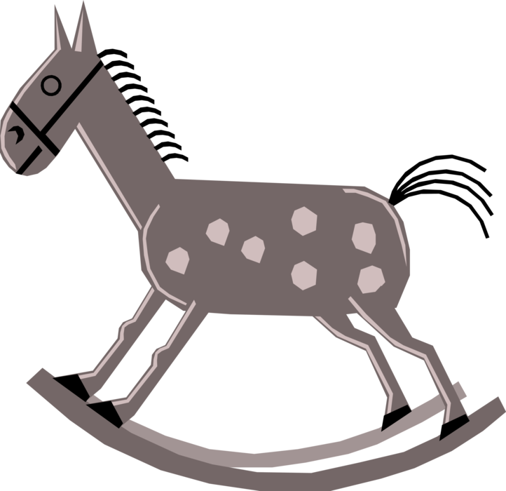 Vector Illustration of Rocking Horse Child's Toy