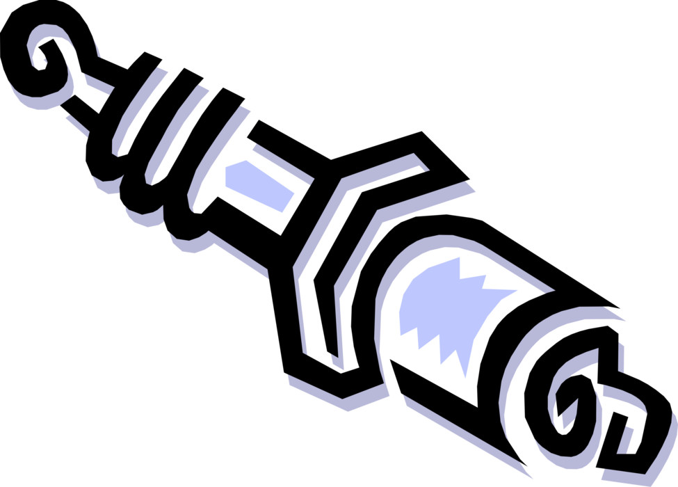 Vector Illustration of Spark Plug Ignition System to Deliver Electric Current