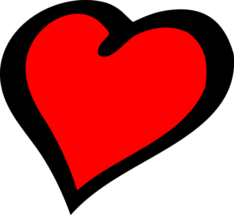 Vector Illustration of Valentine's Day Sentimental Valentine Red Heart Expression of Affection