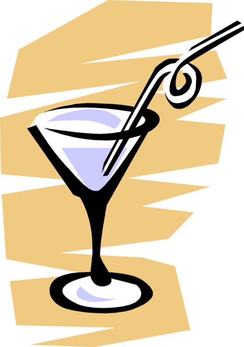 Vector Illustration of Martini Cocktail Alcohol Beverage Drink
