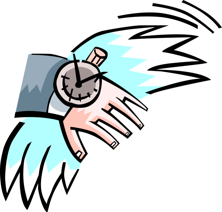 Vector Illustration of Time Flies with Wristwatch