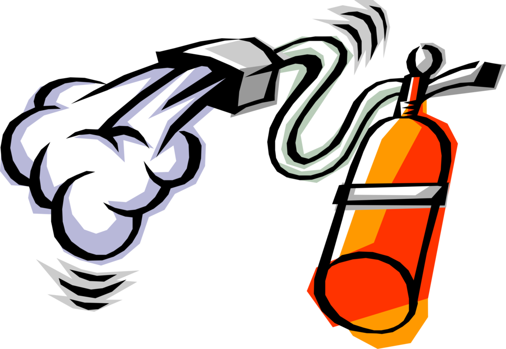 Vector Illustration of Handheld Cylindrical Fire Extinguisher used to Extinguish or Control Small Fires