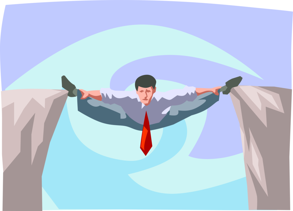 Vector Illustration of Innovative Businessman Bridges the Gap