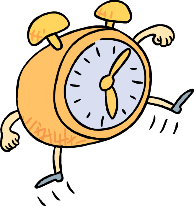 Vector Illustration of Alarm Clock Ringing Its Morning Wake-Up Call