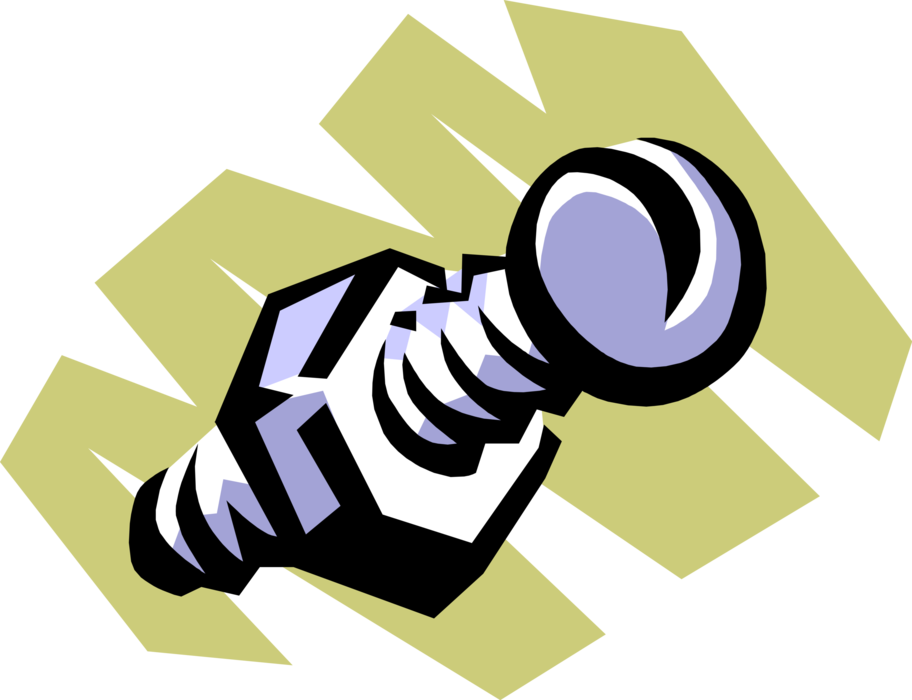 Vector Illustration of Nut and Bolt Threaded Fastener Related to Screws