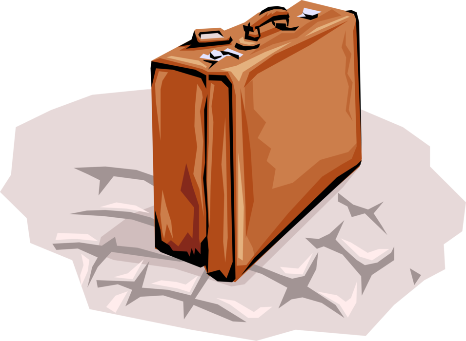 Vector Illustration of Briefcase or Attaché Portfolio Case Carries Documents