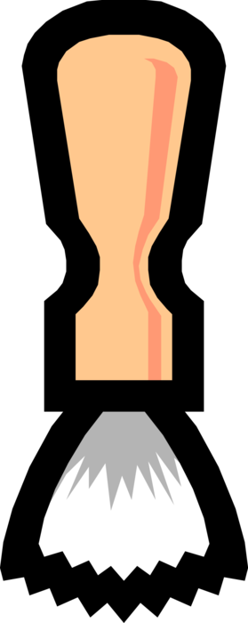 Vector Illustration of Personal Grooming Shaving Brush Applies Shaving Cream