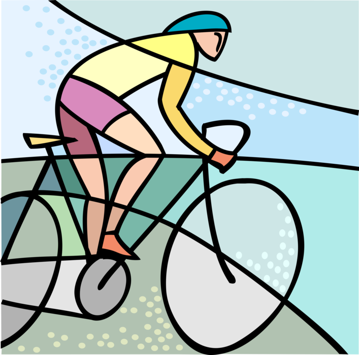 Vector Illustration of Bicycle Cyclist Cycling in Outdoors