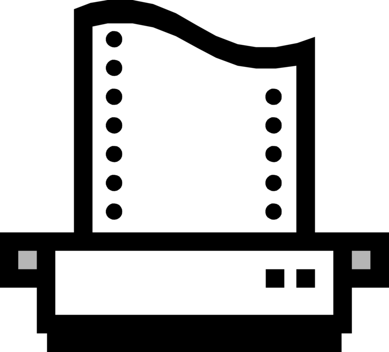 Vector Illustration of Computer Printer Peripheral Document Printing Device Symbol