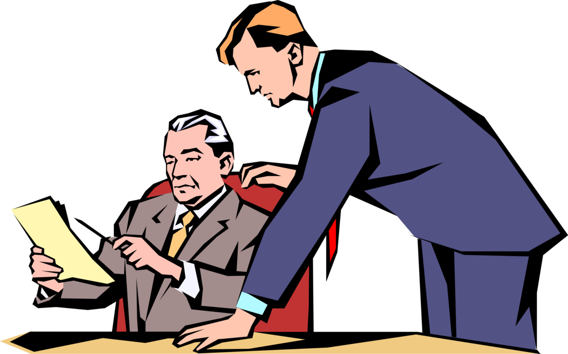 Vector Illustration of Business Executives Meet and Discuss New Priorities