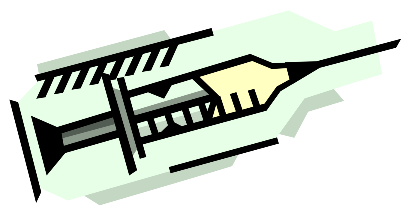 Vector Illustration of Medical Vaccination Hypodermic Syringe Needle for Inoculation Injection