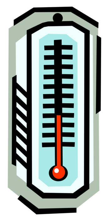 Vector Illustration of Thermometer Shows Temperature is Falling