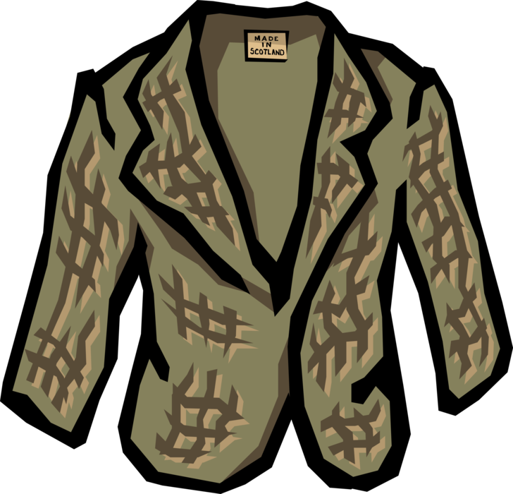 Vector Illustration of Sports Jacket or Coat Clothing Garment