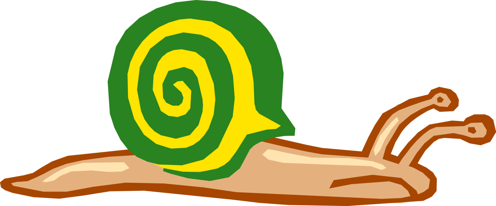 Vector Illustration of Snail or Terrestrial Gastropod Mollusk