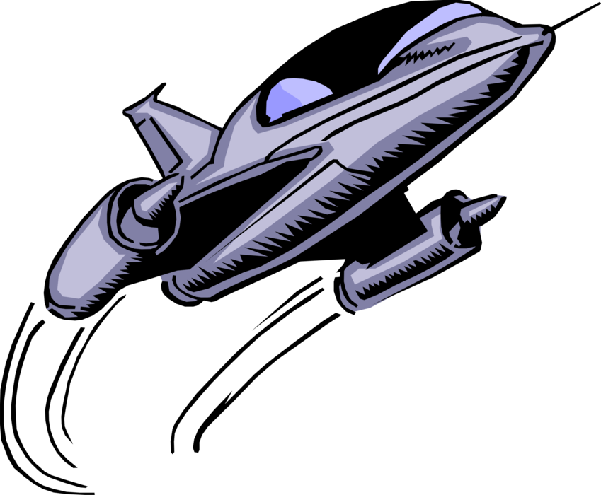 Vector Illustration of Space Rocket Ship Travels Through Space