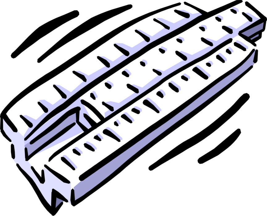 Vector Illustration of Slide Rule Mechanical Analog Computer for Multiplication, Division, and Trigonometry