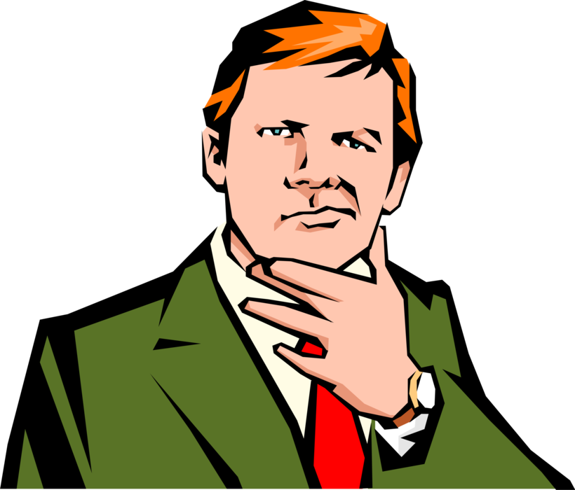 Vector Illustration of Suspicious Businessman Calls Bullshit