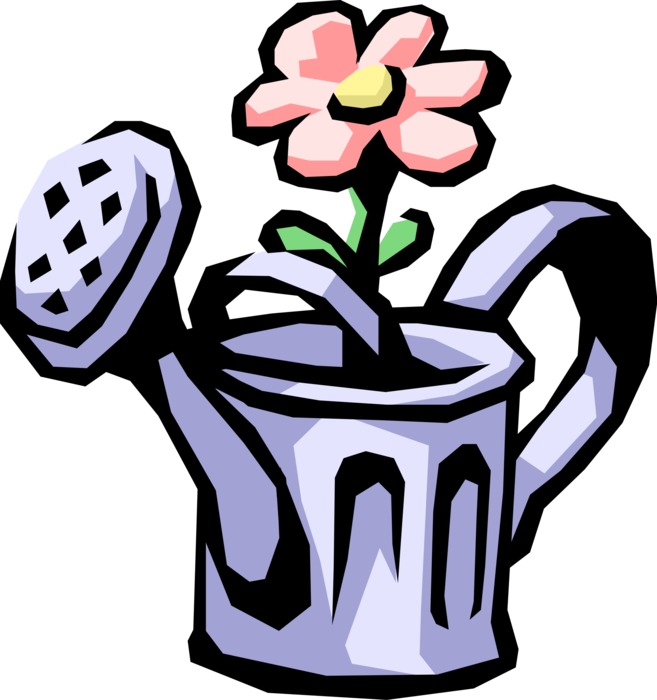 Vector Illustration of Watering Can or Watering Pot Portable Container to Water Garden Plants