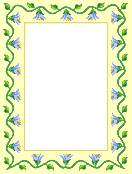 Vector Illustration of Cornflower Frame Border Design