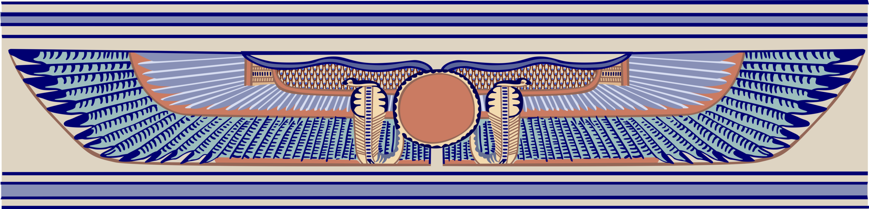 Vector Illustration of Ancient Egyptian Winged Symbol Border