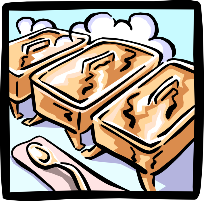 Vector Illustration of Hot Food Warming or Serving Trays