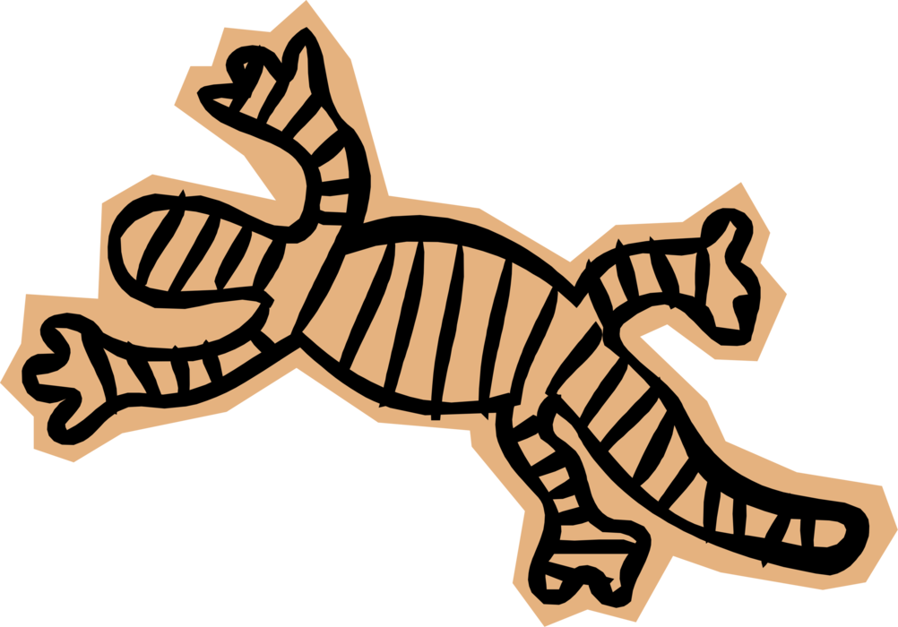 Vector Illustration of Salamander Lizard-Like Amphibian Symbol