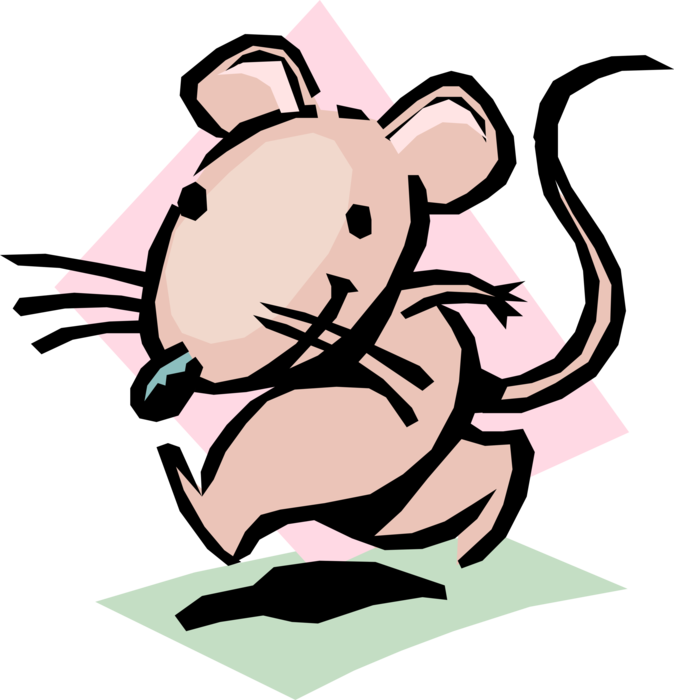 Vector Illustration of Cartoon Rodent Mouse Running