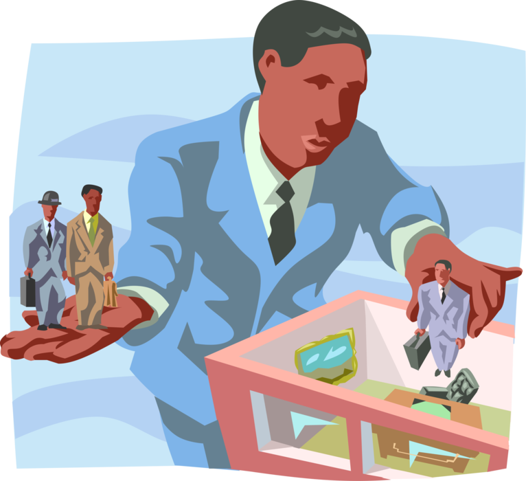 Vector Illustration of Placing Human Resources Throughout Business