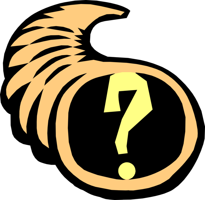 Vector Illustration of Empty Cornucopia Horn of Plenty with Question Mark