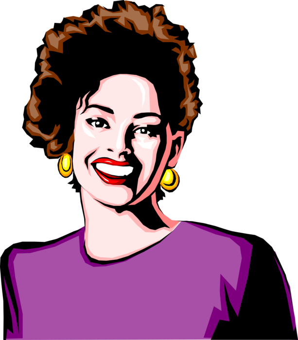 Vector Illustration of Confident Woman Smiling