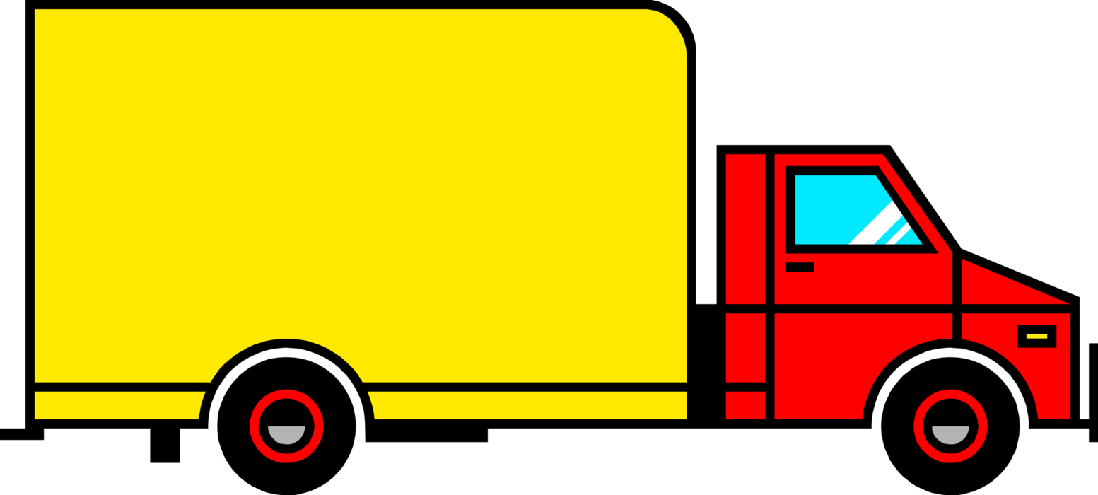 Vector Illustration of Commercial Transport Delivery Van Truck Vehicle