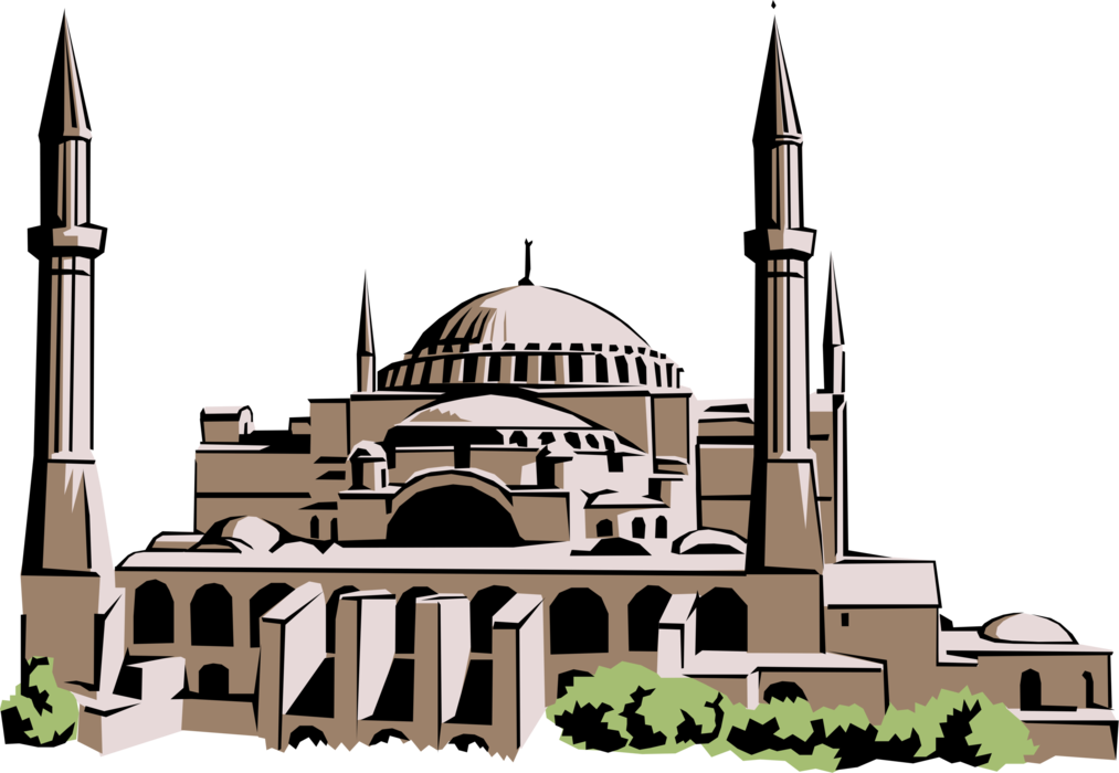 Vector Illustration of Hagia St. Sophia Church, Istanbul, Turkey