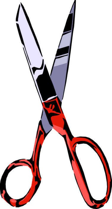 Vector Illustration of Scissors Hand-Operated Shearing Tools