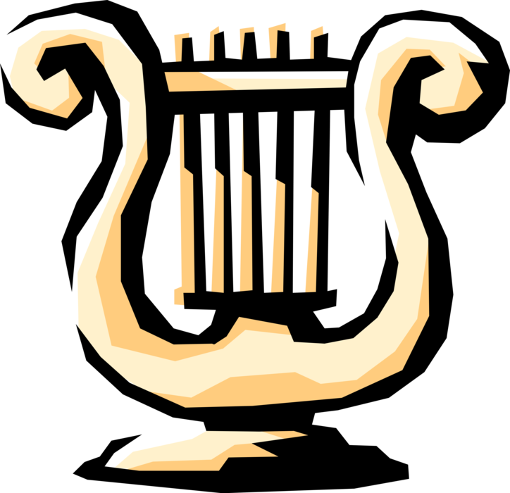 Vector Illustration of Ancient Classical Antiquity Greek Lyre Stringed Musical Instrument