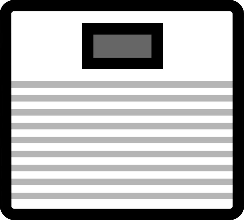 Vector Illustration of Bathroom Weigh Scale Force-Measuring Device for Weight Measurement