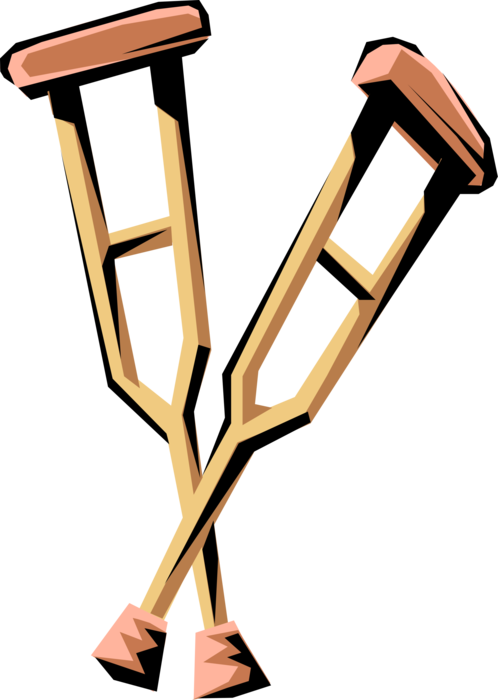 Vector Illustration of Mobility Aid Crutches for Short-term Injuries