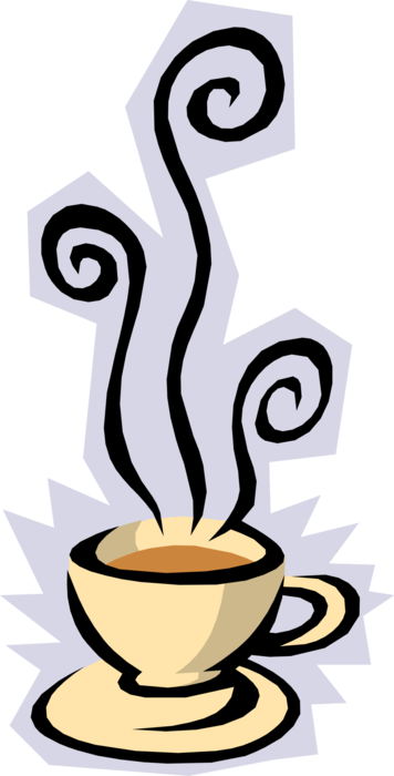 Vector Illustration of Cup of Hot Freshly Brewed Coffee Beverage Drink