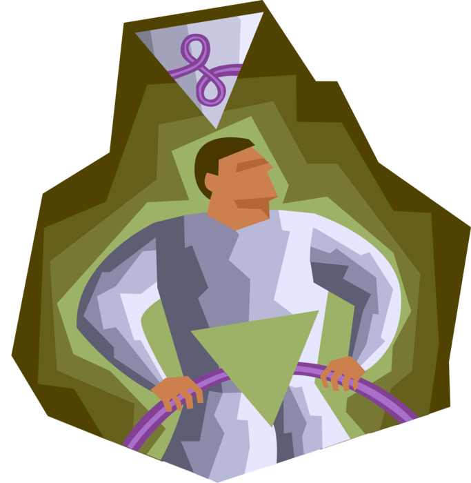 Vector Illustration of Man with Power Cables